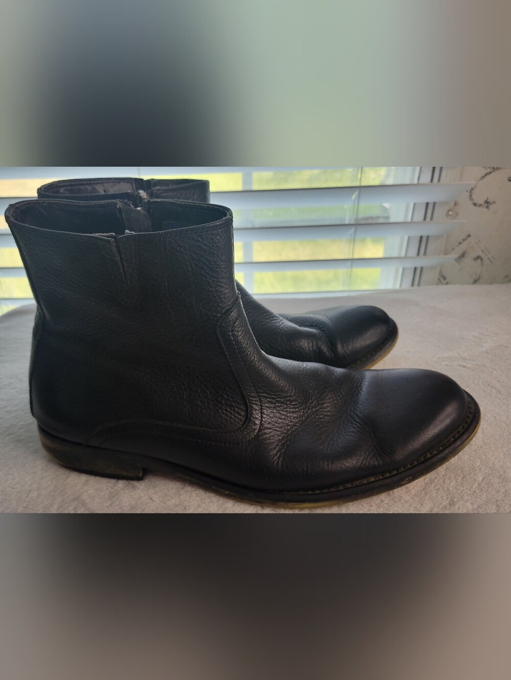 Kenneth Cole Reaction Black Leather Noble Men Chukka Ankle Boots Size 10 Nobel